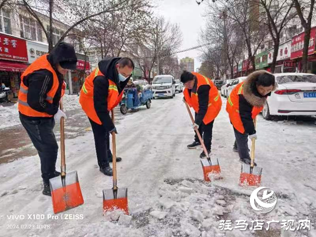 平輿縣：黨員干部齊心協(xié)力鏟雪除冰